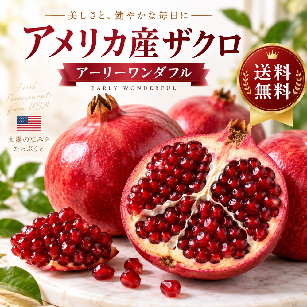 アメリカ産 ザクロ アーリーワンダフル 選べる容量 約1kg 約3kg 約5kg 送料無料 航空便輸入